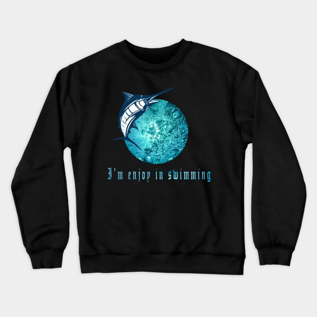 I'm enjoy in swimming,summer coming. Crewneck Sweatshirt by Halmoswi